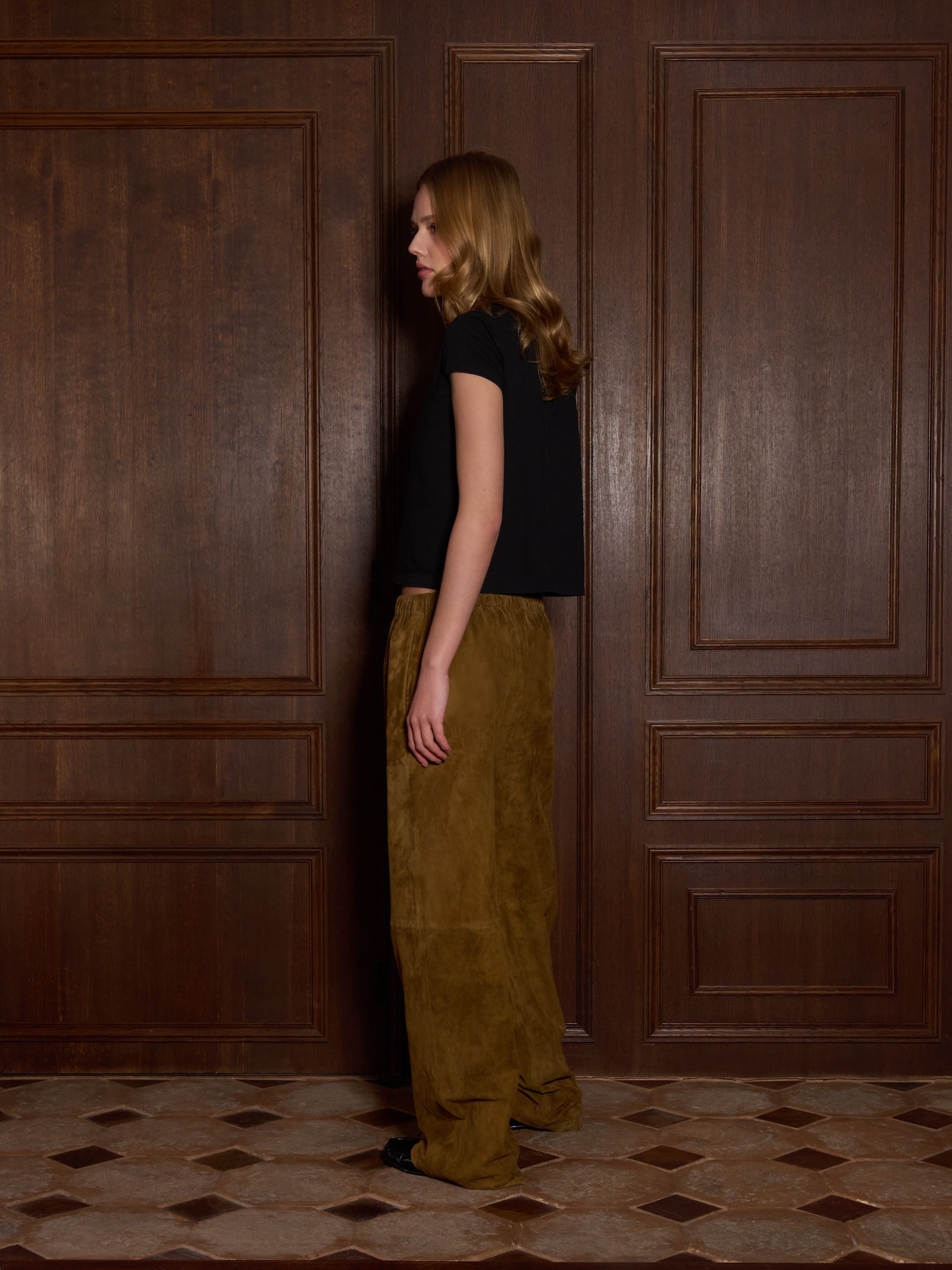 Lutz stretch lamb leather suede
