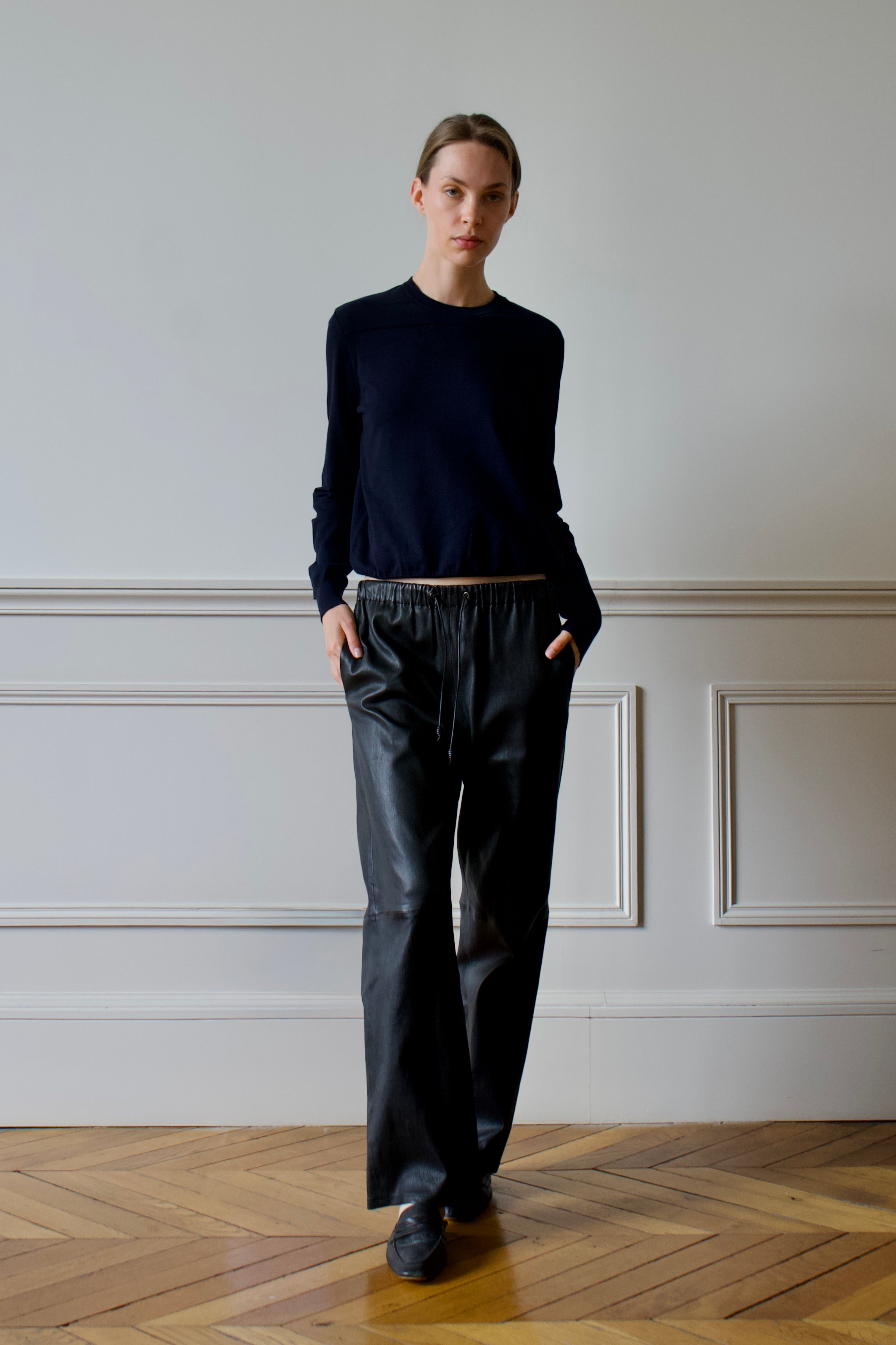 Lutz stretch lamb leather plongé